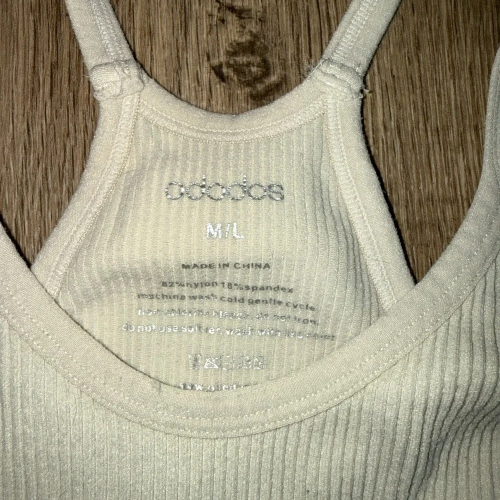 Cream Ribbed Tank Top - Picture 2 of 3